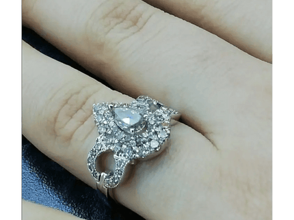 1.55ct Handmade 14kt White Gold Diamond Ring - SMSGEMS 