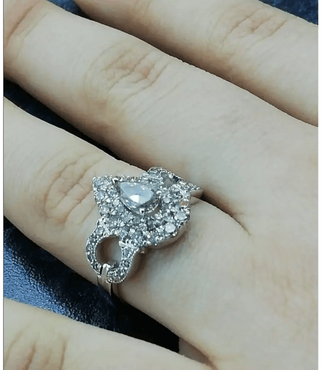 1.55ct Handmade 14kt White Gold Diamond Ring - SMSGEMS 