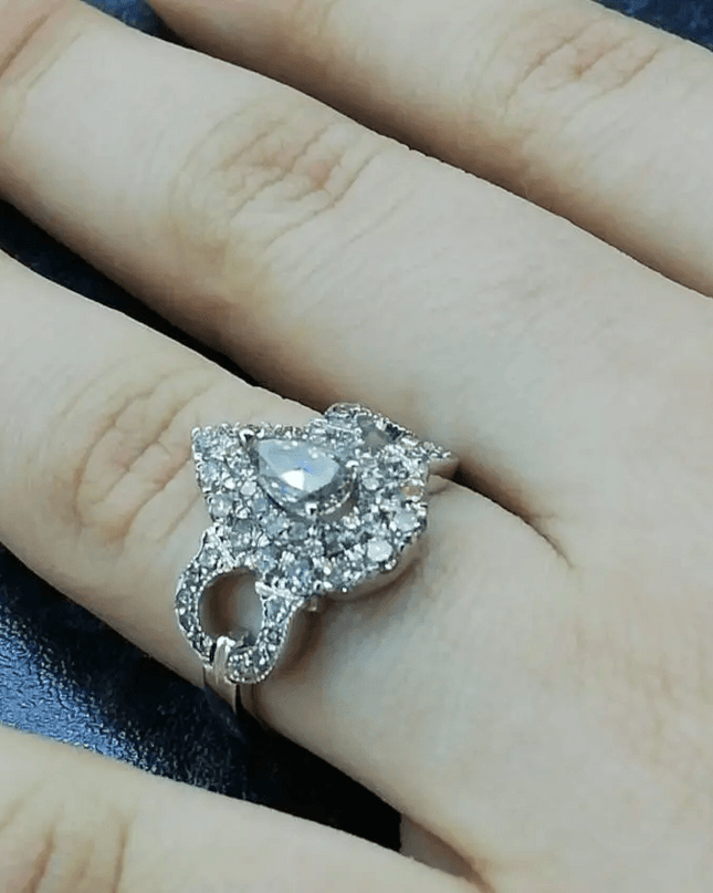 1.55ct Handmade 14kt White Gold Diamond Ring - SMSGEMS 