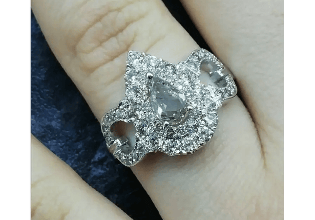 1.55ct Handmade 14kt White Gold Diamond Ring - SMSGEMS 