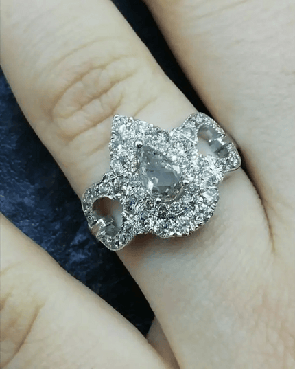 1.55ct Handmade 14kt White Gold Diamond Ring - SMSGEMS 