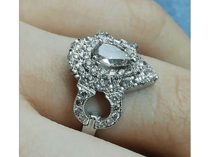 1.55ct Handmade 14kt White Gold Diamond Ring - SMSGEMS 