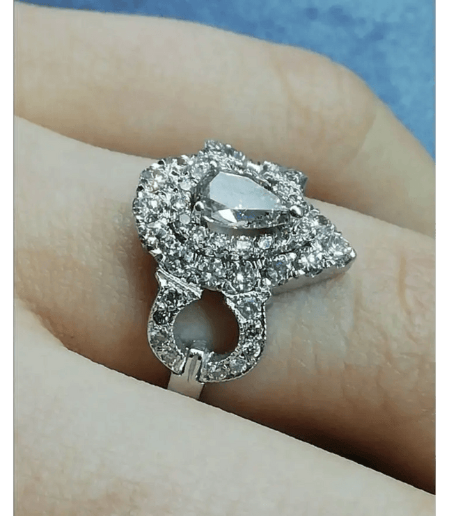 1.55ct Handmade 14kt White Gold Diamond Ring - SMSGEMS 