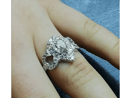 1.55ct Handmade 14kt White Gold Diamond Ring - SMSGEMS 