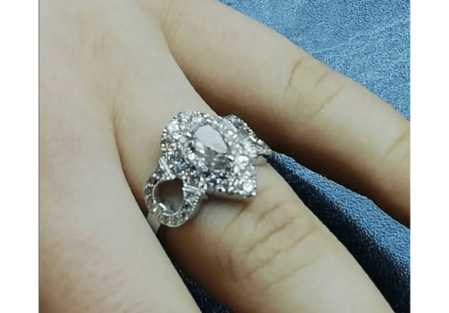 1.55ct Handmade 14kt White Gold Diamond Ring - SMSGEMS 
