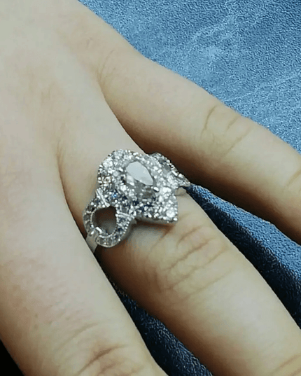 1.55ct Handmade 14kt White Gold Diamond Ring - SMSGEMS 