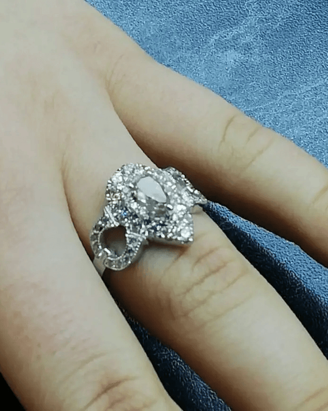 1.55ct Handmade 14kt White Gold Diamond Ring - SMSGEMS 
