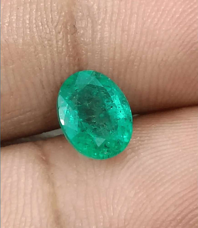 1.64ct Bright Green Emerald, Natural Earth Mined Gemstone - SMSGEMS 