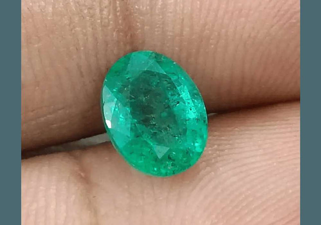 1.64ct Bright Green Emerald, Natural Earth Mined Gemstone - SMSGEMS 
