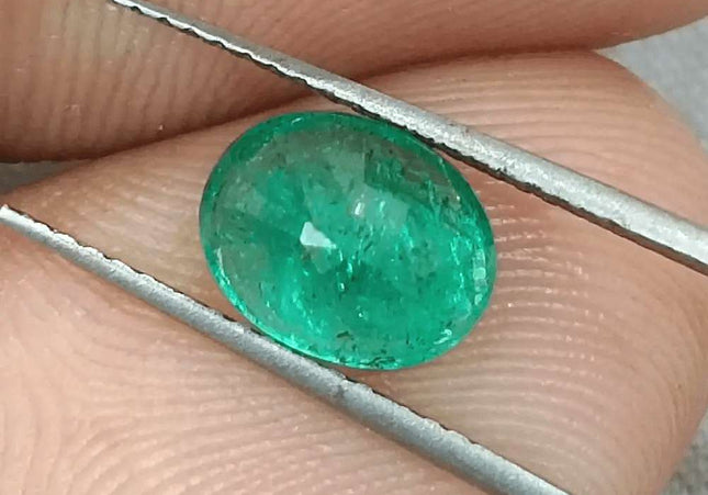 1.64ct Bright Green Emerald, Natural Earth Mined Gemstone - SMSGEMS 