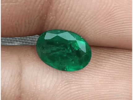 1.64ct Deep Vivid Green Zambian Emerald , Natural Earth Mined Gem. - SMSGEMS 