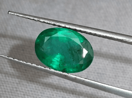 1.64ct Deep Vivid Green Zambian Emerald , Natural Earth Mined Gem. - SMSGEMS 