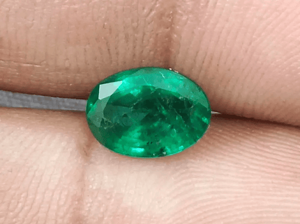 1.64ct Deep Vivid Green Zambian Emerald , Natural Earth Mined Gem. - SMSGEMS 