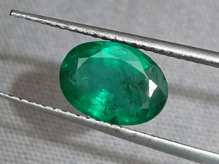 1.64ct Deep Vivid Green Zambian Emerald , Natural Earth Mined Gem. - SMSGEMS 
