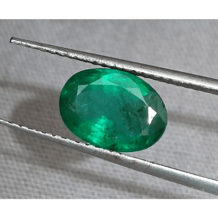 1.64ct Deep Vivid Green Zambian Emerald , Natural Earth Mined Gem. - SMSGEMS 