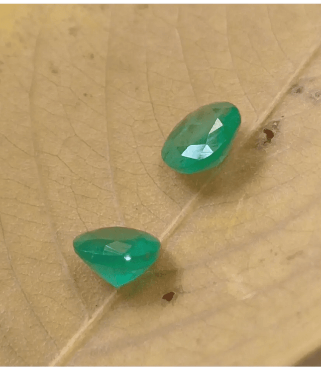 1.68ct / 2pcs Round Emerald , 100% Natural Earth Mined Gem. - SMSGEMS 