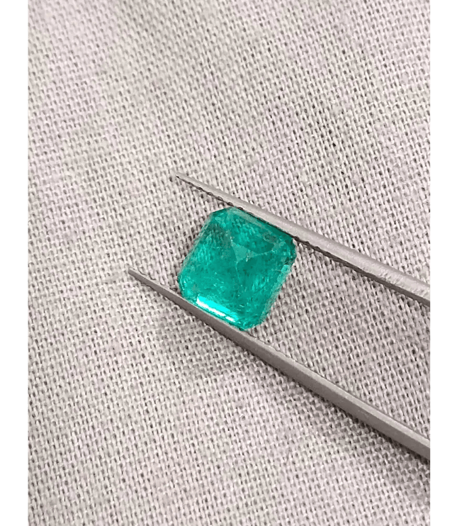 1.68ct Medium Vivid Green Panjshir Emerald, 100% Natural Earth Mined Gemstone - SMSGEMS 