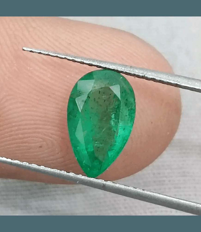 1.69ct Medium Deep Golden Green Emerald, Natural Earth Mined Gemstone - SMSGEMS 