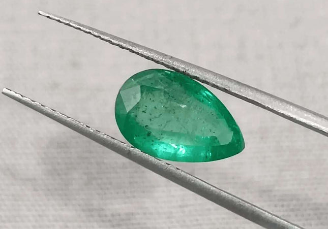 1.69ct Medium Deep Golden Green Emerald, Natural Earth Mined Gemstone - SMSGEMS 
