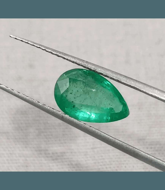 1.69ct Medium Deep Golden Green Emerald, Natural Earth Mined Gemstone - SMSGEMS 