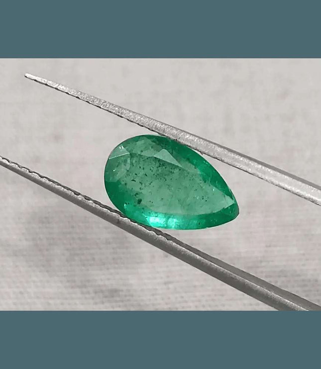 1.69ct Medium Deep Golden Green Emerald, Natural Earth Mined Gemstone - SMSGEMS 