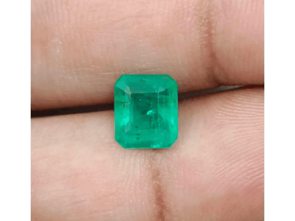 1.73ct Velvet Green Zambian Emerald , 100% Natural Earth Mined Gemstone - SMSGEMS 
