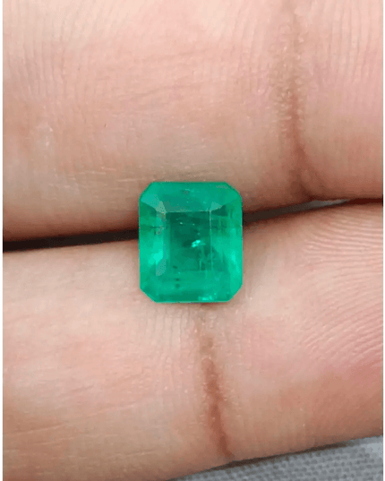 1.73ct Velvet Green Zambian Emerald , 100% Natural Earth Mined Gemstone - SMSGEMS 