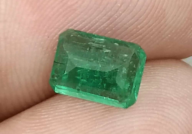 1.77ct Intense Golden Green Panjshir Emerald Certified By GSI - SMSGEMS 