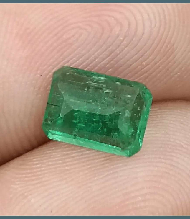 1.77ct Intense Golden Green Panjshir Emerald Certified By GSI - SMSGEMS 