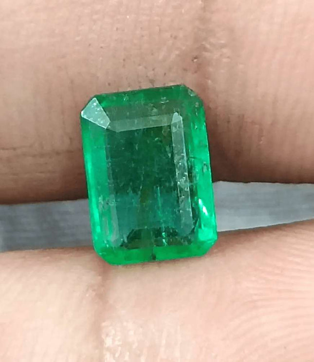1.77ct Intense Golden Green Panjshir Emerald Certified By GSI - SMSGEMS 