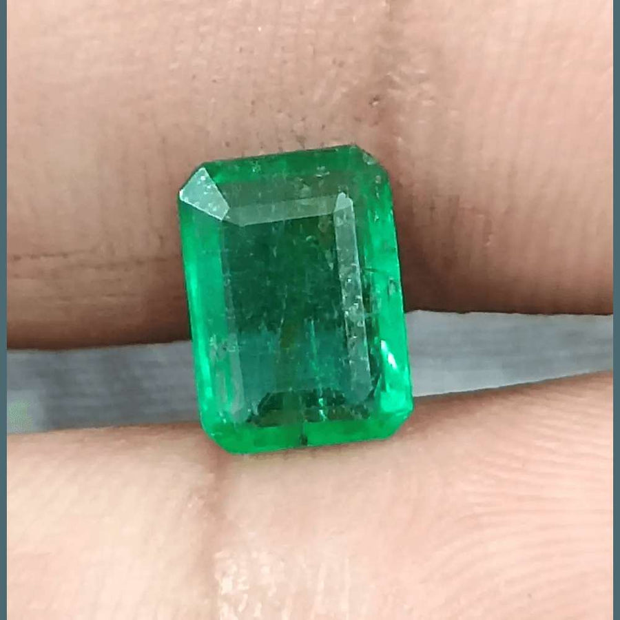 1.77ct Intense Golden Green Panjshir Emerald Certified By GSI - SMSGEMS 