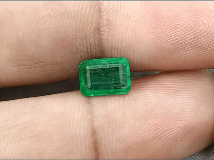 1.77ct Intense Golden Green Panjshir Emerald Certified By GSI - SMSGEMS 