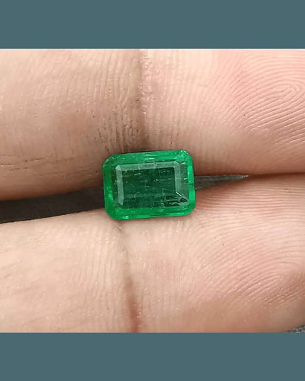 1.77ct Intense Golden Green Panjshir Emerald Certified By GSI - SMSGEMS 