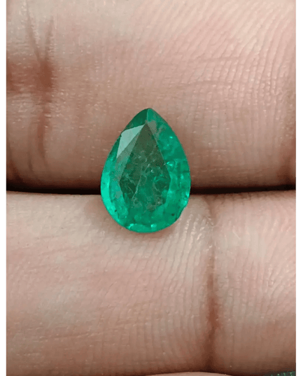 1.81ct Bright Green Zambian Emerald , 100% Natural Earth Mined Gemstone - SMSGEMS 