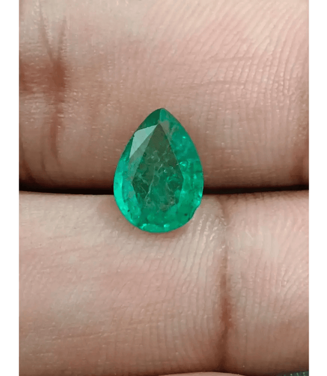 1.81ct Bright Green Zambian Emerald , 100% Natural Earth Mined Gemstone - SMSGEMS 
