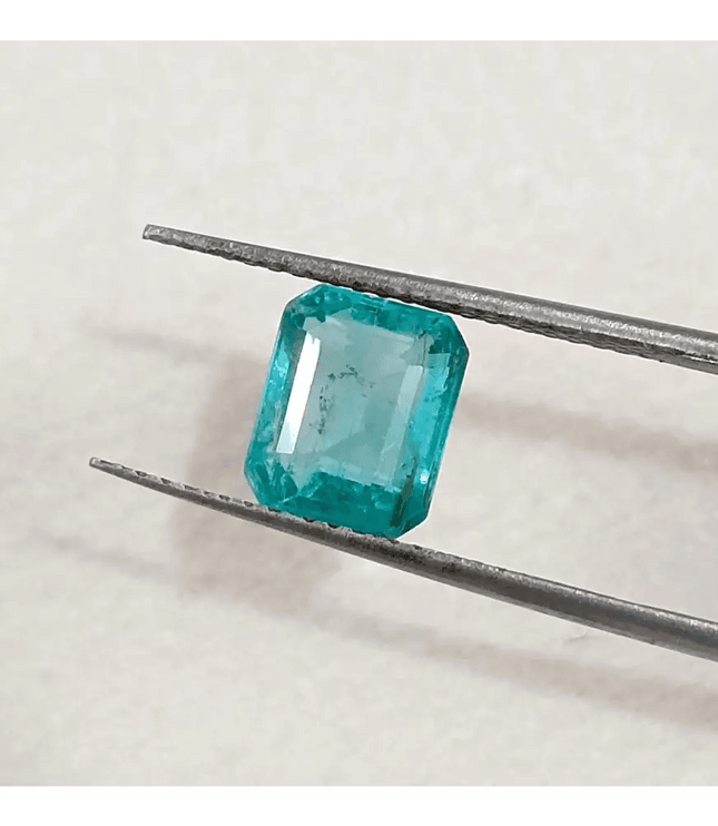 1.93ct Pastel Green Zambian Emerald , 100% Natural Earth Mined Gemstone - SMSGEMS 