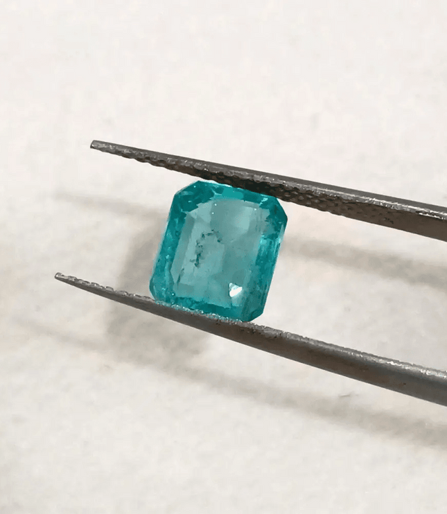 1.93ct Pastel Green Zambian Emerald , 100% Natural Earth Mined Gemstone - SMSGEMS 