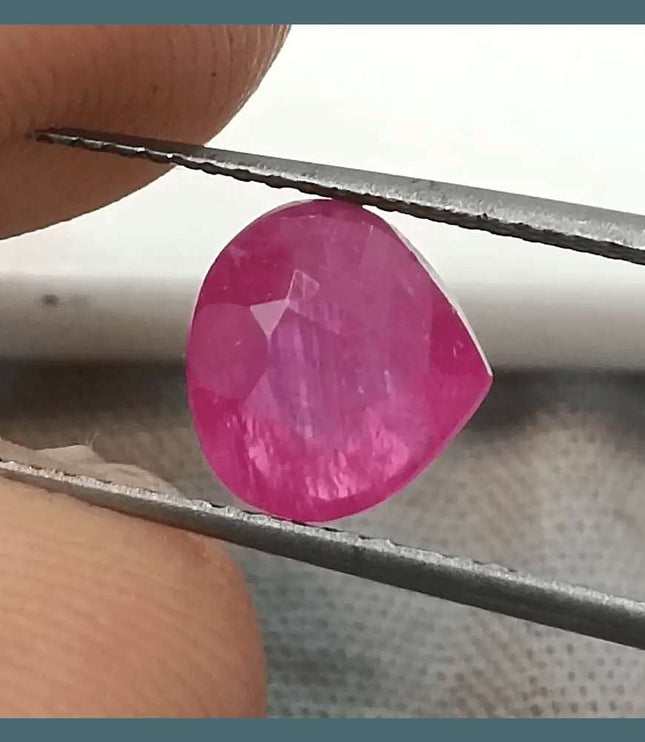 1.99ct African Ruby Certified By GSI, Natural Untreated Gemstone - SMSGEMS 