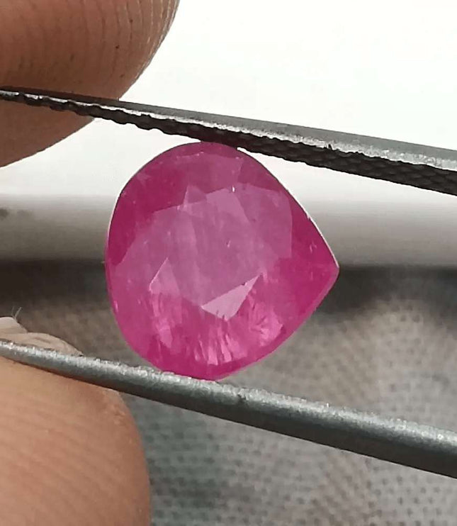 1.99ct African Ruby Certified By GSI, Natural Untreated Gemstone - SMSGEMS 