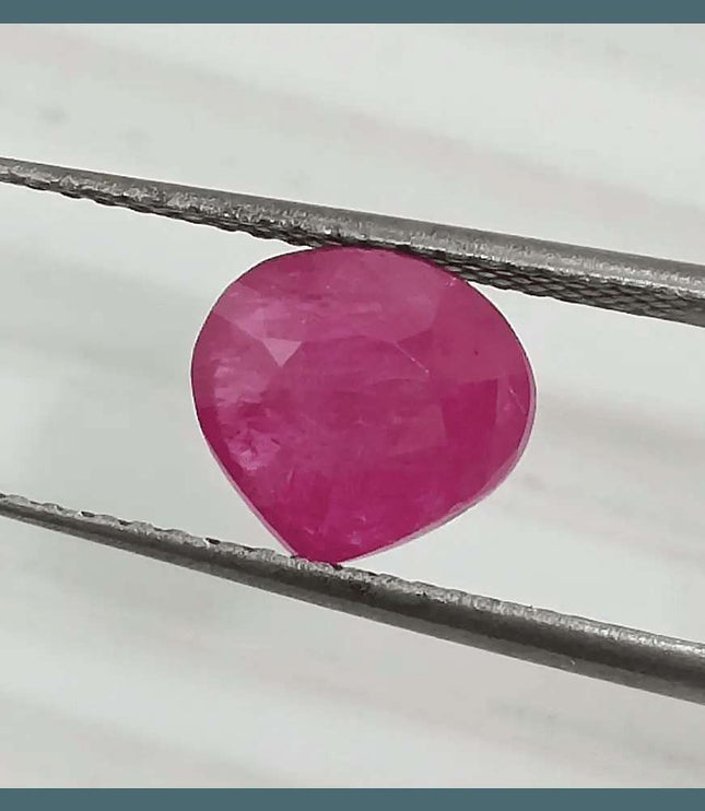 1.99ct African Ruby Certified By GSI, Natural Untreated Gemstone - SMSGEMS 
