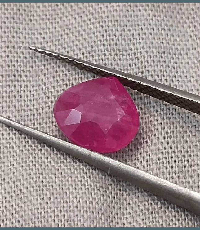 1.99ct African Ruby Certified By GSI, Natural Untreated Gemstone - SMSGEMS 