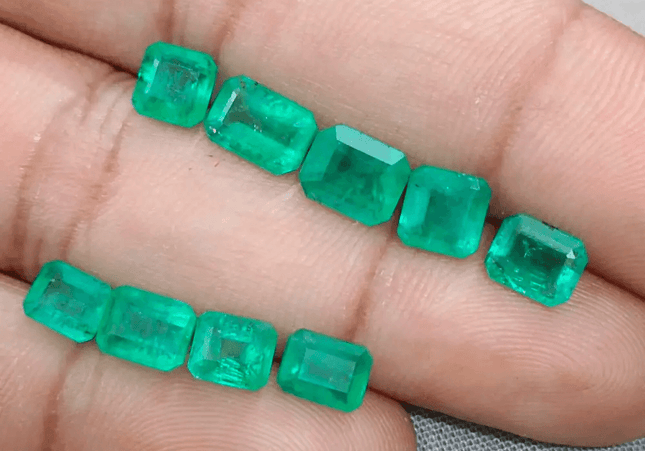 10.80ct Zambian Emerald Parcel, Natural Gemstones - SMSGEMS 