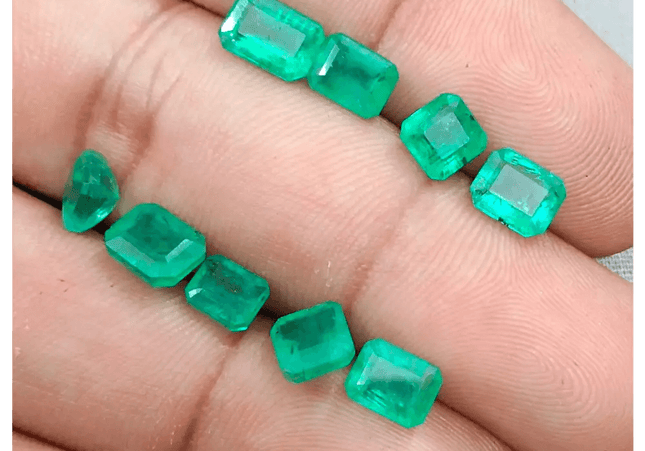 10.80ct Zambian Emerald Parcel, Natural Gemstones - SMSGEMS 
