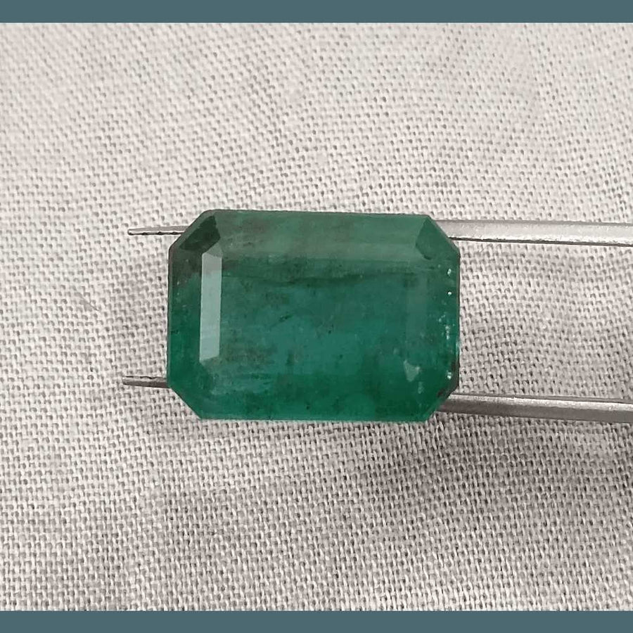 10.92ct Medium Deep Forest Green Emerald, Natural Gemstone - SMSGEMS 