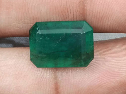 10.92ct Medium Deep Forest Green Emerald, Natural Gemstone - SMSGEMS 