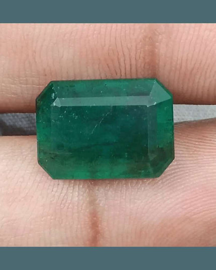 10.92ct Medium Deep Forest Green Emerald, Natural Gemstone - SMSGEMS 