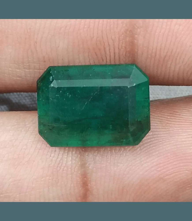 10.92ct Medium Deep Forest Green Emerald, Natural Gemstone - SMSGEMS 