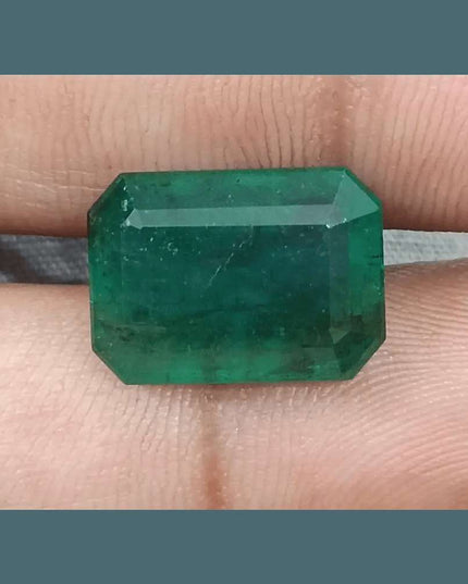 10.92ct Medium Deep Forest Green Emerald, Natural Gemstone - SMSGEMS 