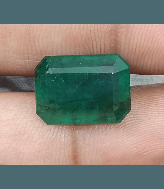 10.92ct Medium Deep Forest Green Emerald, Natural Gemstone - SMSGEMS 