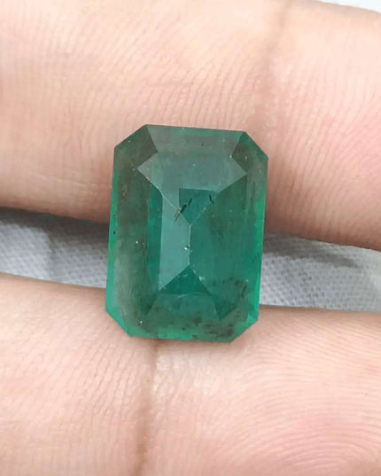 10.92ct Medium Deep Forest Green Emerald, Natural Gemstone - SMSGEMS 